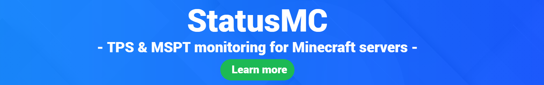 StatusMC's banner offering Minecraft server TPS & MSPT monitoring services